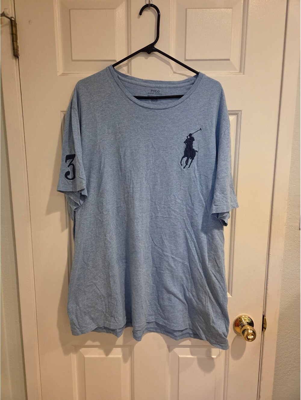 Polo Ralph Lauren Men's Light Blue big pony Short Sleeve T-Shirt Size 2XL